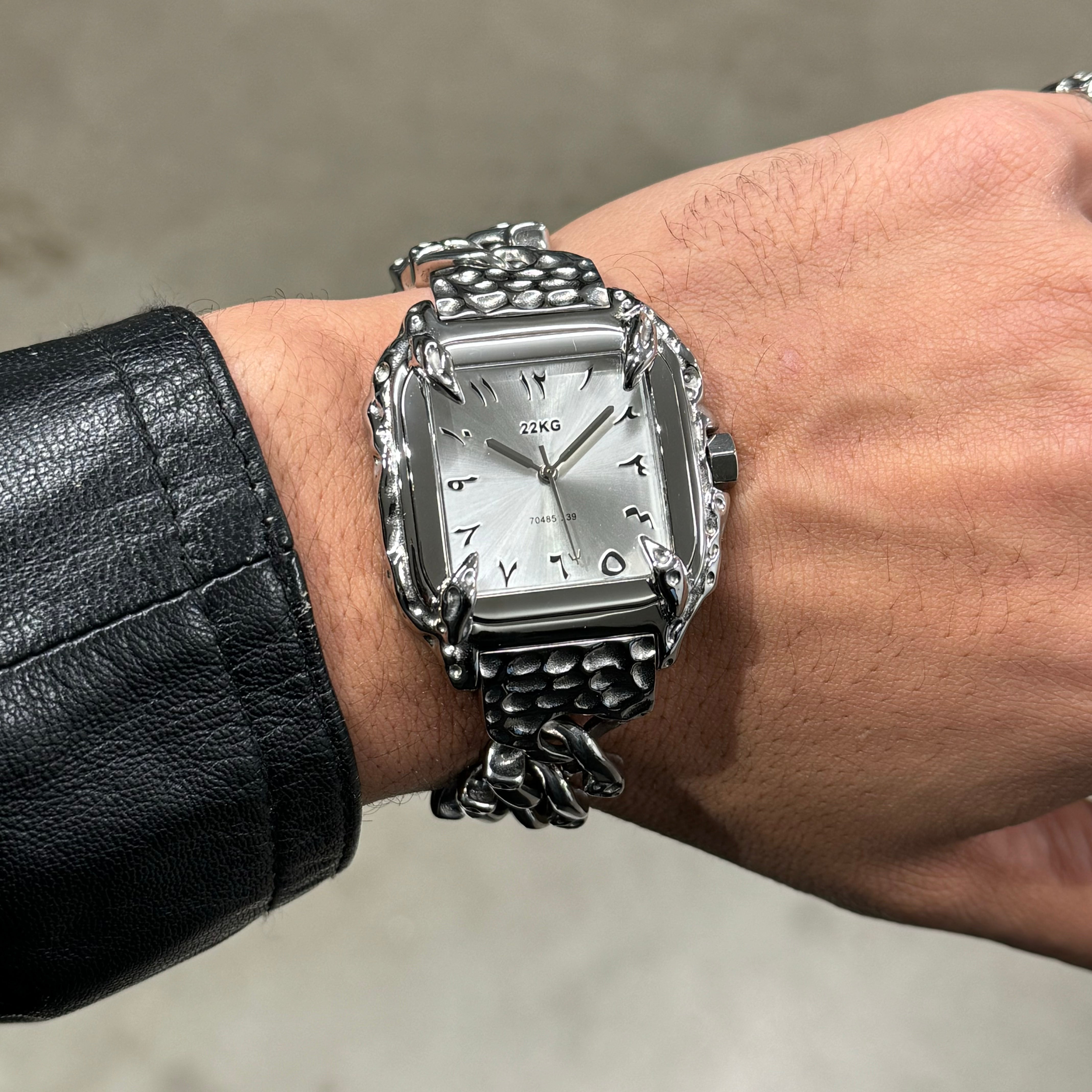 22KG CANINE Watch karta Edition 9 wrist shot  - original in-house stainless steel design 