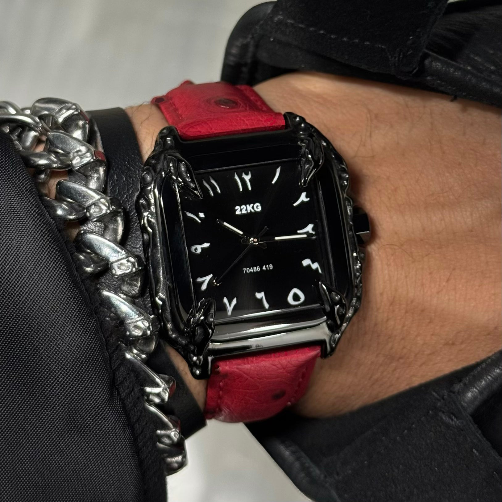 BLACK CANINE WATCH® OSTRICH SERIES - BLACK DIAL